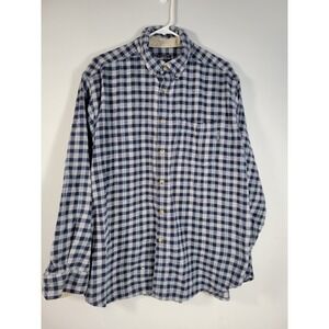 Woolrich Flannel Shirt Mens XL Blue Plaid Heavyweight Button